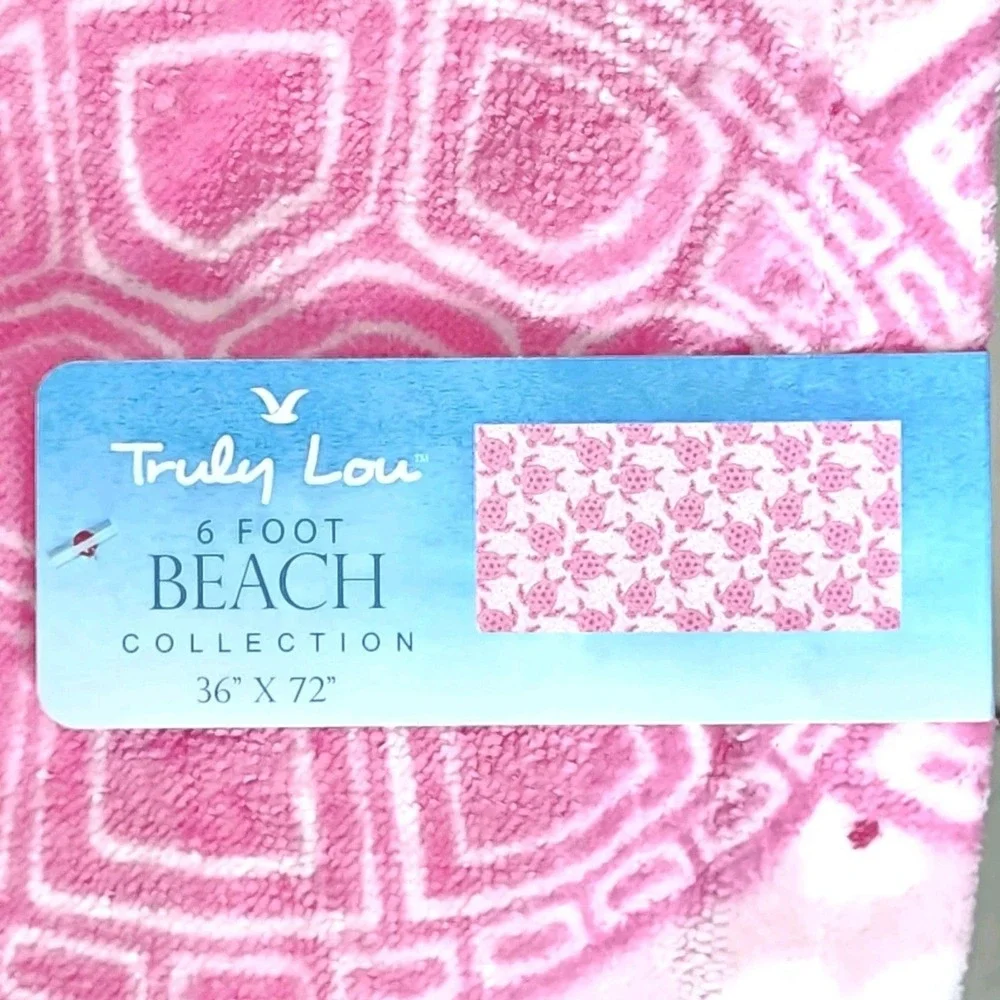 Truly Lou Collection Oversize Cotton Spa Pool Beach Towel Turtle Pink 36x72in